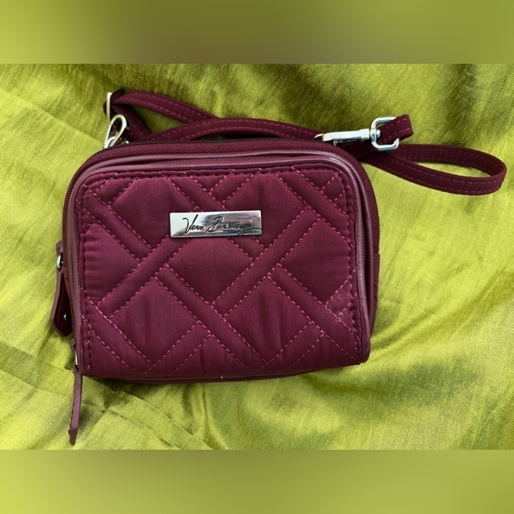 Vera Bradley Quilted Crossbody Bag in Burgundy